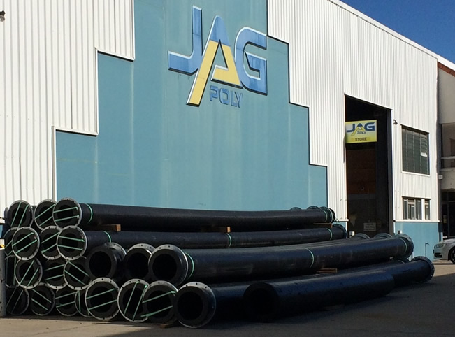 Flanged poly pipe at JagPoly